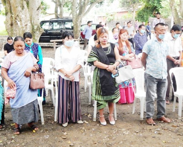 A section of gathering the inaugural programme of newly constructed community hall of Chütsolie colony, Ward-9 Chümoukedima on July 14.